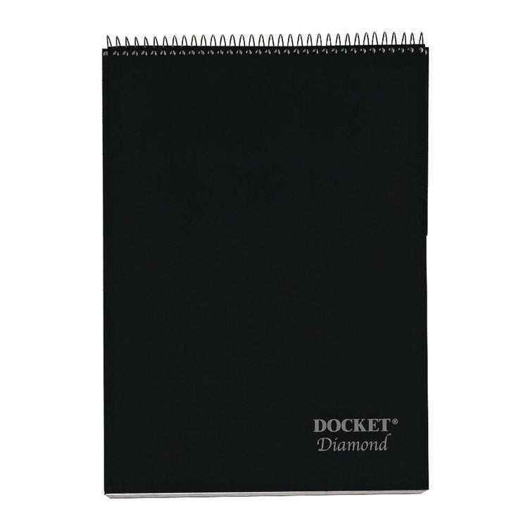 Docket Diamond Top-Wire Ruled Planning Pad, Wide/legal Rule, Black Cover, 60 White 8.5 X 11.75 Sheets