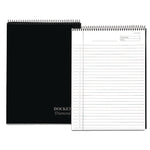 Docket Diamond Top-Wire Ruled Planning Pad, Wide/legal Rule, Black Cover, 60 White 8.5 X 11.75 Sheets