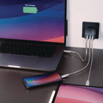 65 W 3-Port GaN Wall Charger, Black/Gray