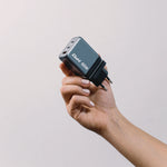 65 W 3-Port GaN Wall Charger, Black/Gray