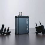 140 W 4-Port GaN Wall Charger, Black/Gray