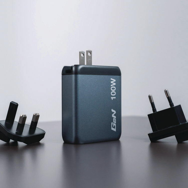140 W 4-Port GaN Wall Charger, Black/Gray