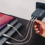 240 W 4-Port GaN Wall Charger, Black/Gray