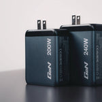 240 W 4-Port GaN Wall Charger, Black/Gray