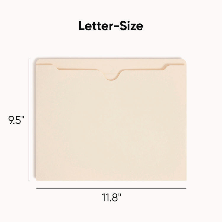 Manila File Jackets, 2-Ply Straight Tab, Letter Size, Manila, 50/box