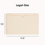 Manila File Jackets, 2-Ply Straight Tab, Legal Size, Manila, 50/box