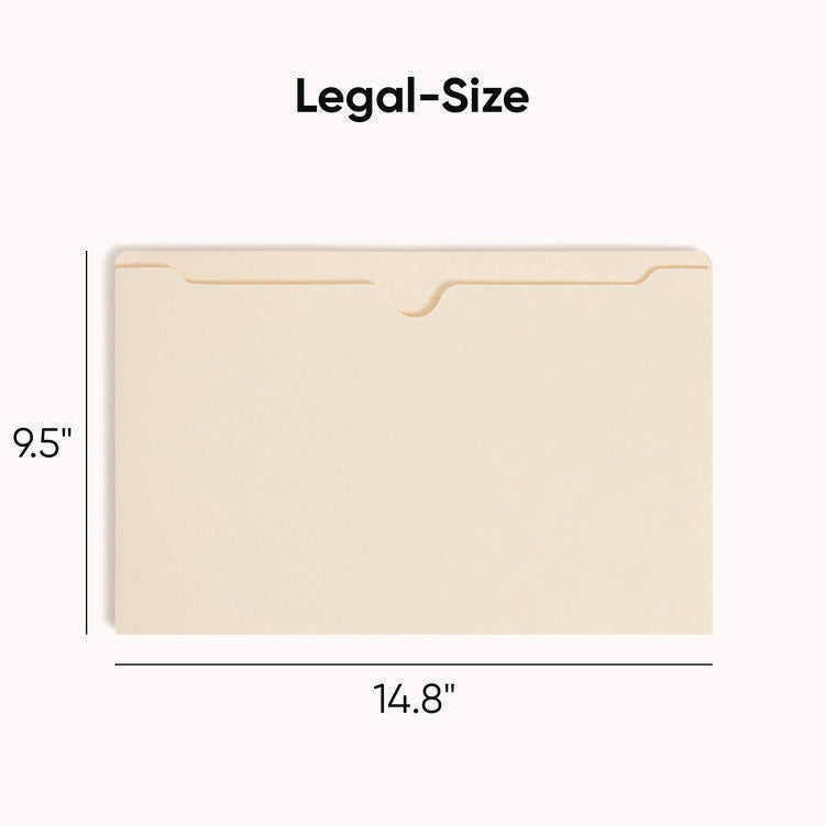 Manila File Jackets, 2-Ply Straight Tab, Legal Size, Manila, 50/box