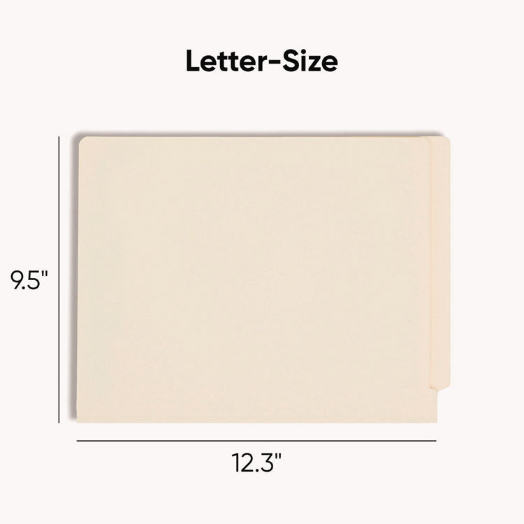 Fastener Folder with Divider, 0.75" Expansion, 1 Divider, 4 Fasteners, Letter Size, Manila Exterior, 50/Box