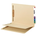 Fastener Folder with Divider, 0.75" Expansion, 1 Divider, 4 Fasteners, Letter Size, Manila Exterior, 50/Box