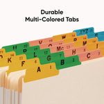 Alphabetic Top Tab Indexed File Guide Set, 1/5-Cut Top Tab, A To Z, 8.5 X 11, Manila, 25/set
