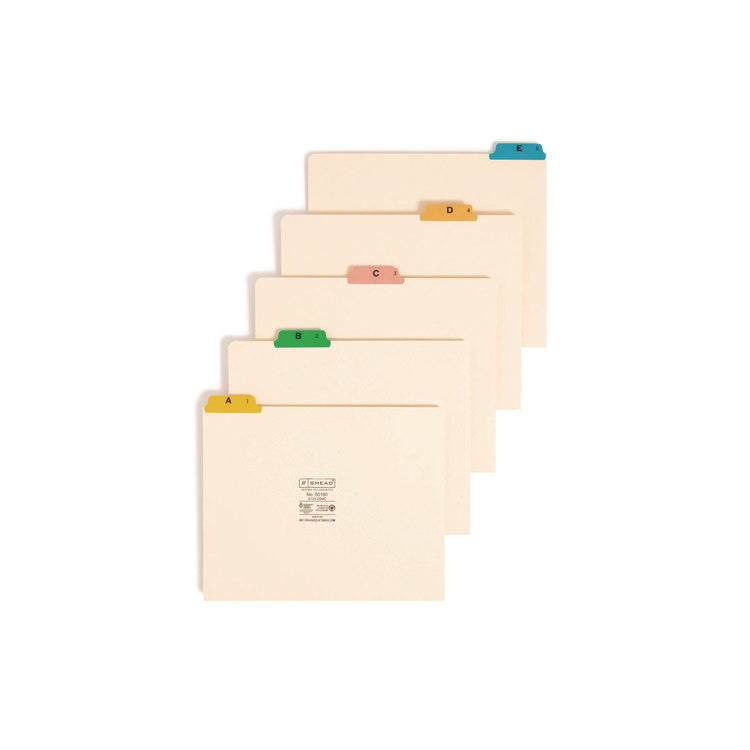 Alphabetic Top Tab Indexed File Guide Set, 1/5-Cut Top Tab, A To Z, 8.5 X 11, Manila, 25/set