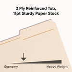 Top Tab Fastener Folders, 1/3-Cut Tabs: Assorted, 0.75" Expansion, 2 Fasteners, Letter Size, Manila Exterior, 50/Box