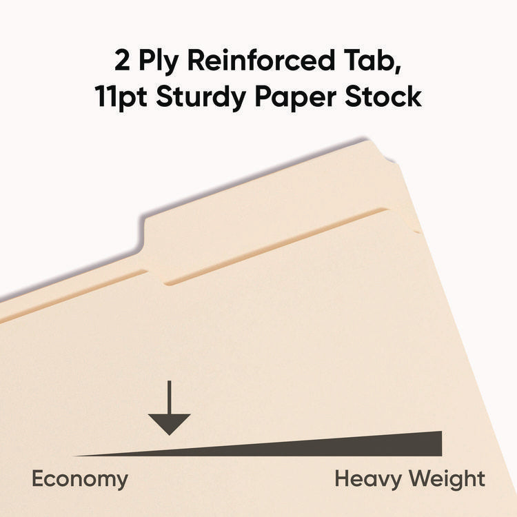 Top Tab Fastener Folders, 1/3-Cut Tabs: Assorted, 0.75" Expansion, 2 Fasteners, Letter Size, Manila Exterior, 50/Box