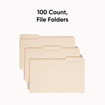 Manila File Folders, 1/3-Cut Tabs: Assorted, Legal Size, 0.75" Expansion, Manila, 100/Box