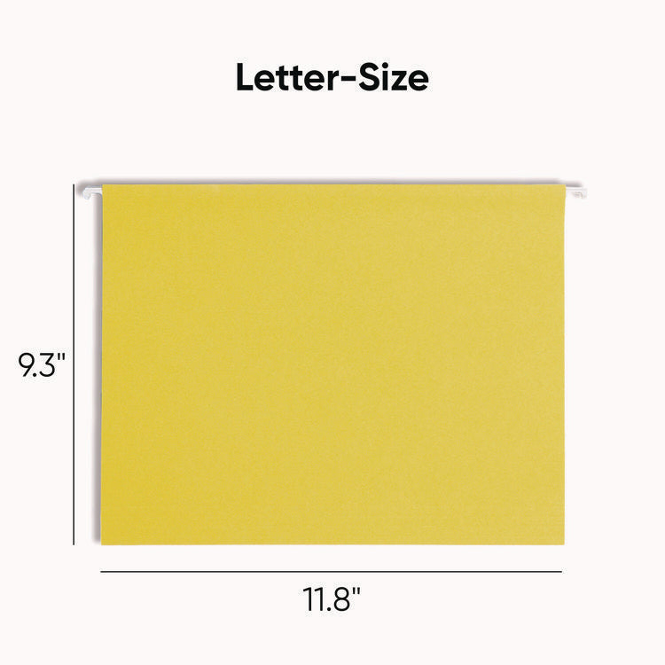 Colored Hanging File Folders with 1/5 Cut Tabs, Letter Size, 1/5-Cut Tabs, Assorted Bright Colors, 25/Box