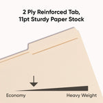 Top Tab Fastener Folders, 1/3-Cut Tabs: Assorted, 0.75" Expansion, 2 Fasteners, Legal Size, Manila Exterior, 50/Box
