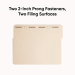 Top Tab Fastener Folders, 1/3-Cut Tabs: Assorted, 0.75" Expansion, 2 Fasteners, Legal Size, Manila Exterior, 50/Box
