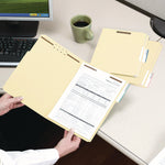 Top Tab Fastener Folders, 1/3-Cut Tabs: Assorted, 0.75" Expansion, 2 Fasteners, Legal Size, Manila Exterior, 50/Box