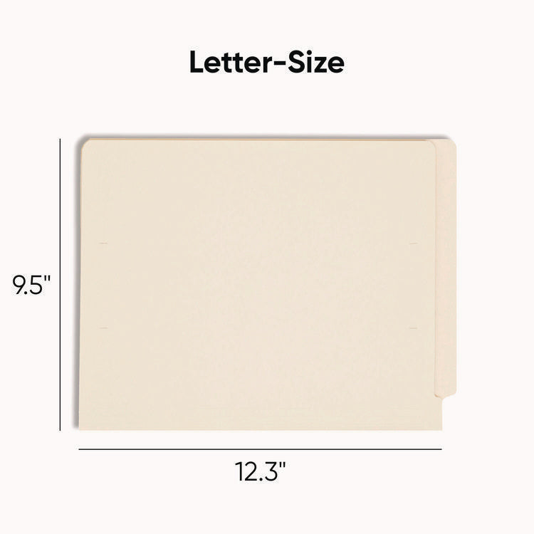 Heavyweight Manila End Tab Folders, 9.5" High Front, Straight Tabs, Letter Size, 0.75" Expansion, Manila, 100/Box