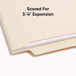 Heavyweight Manila End Tab Folders, 9.5" High Front, Straight Tabs, Letter Size, 0.75" Expansion, Manila, 100/Box