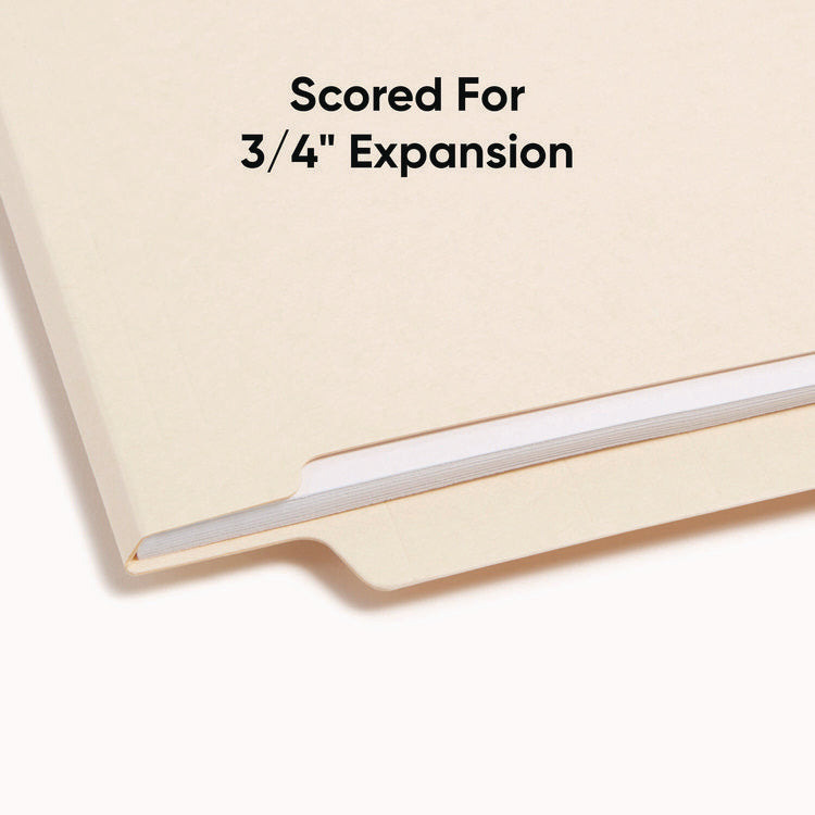 Heavyweight Manila End Tab Folders, 9.5" High Front, Straight Tabs, Letter Size, 0.75" Expansion, Manila, 100/Box