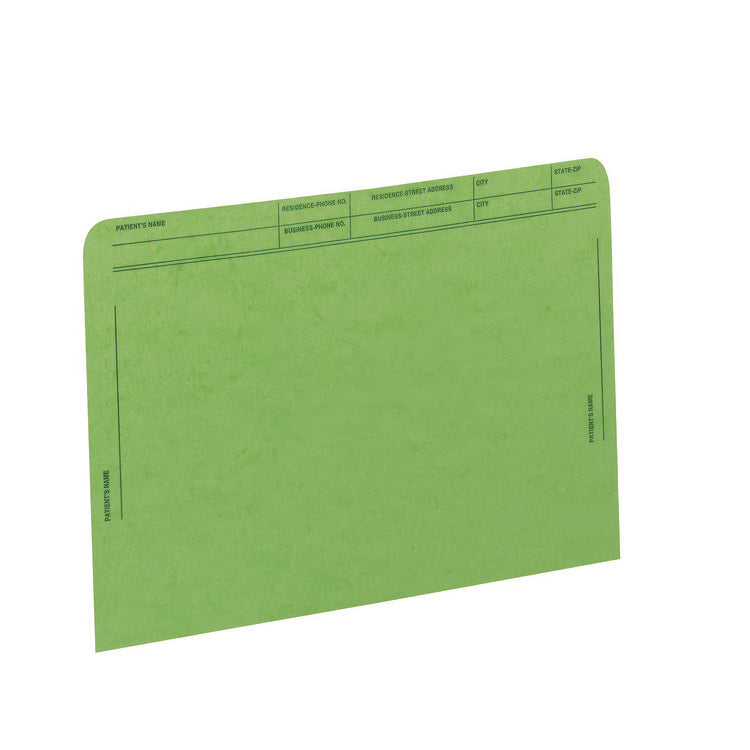 Patient File Pocket, Letter Size, Green, 50/Box