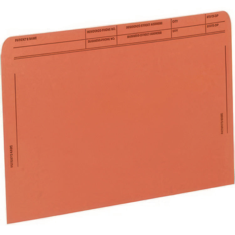 Patient File Pocket, Letter Size, Orange, 50/Box