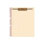 Card Stock Classification Folder Divider, 2 Fasteners, Letter Size, Manila, 100/Box