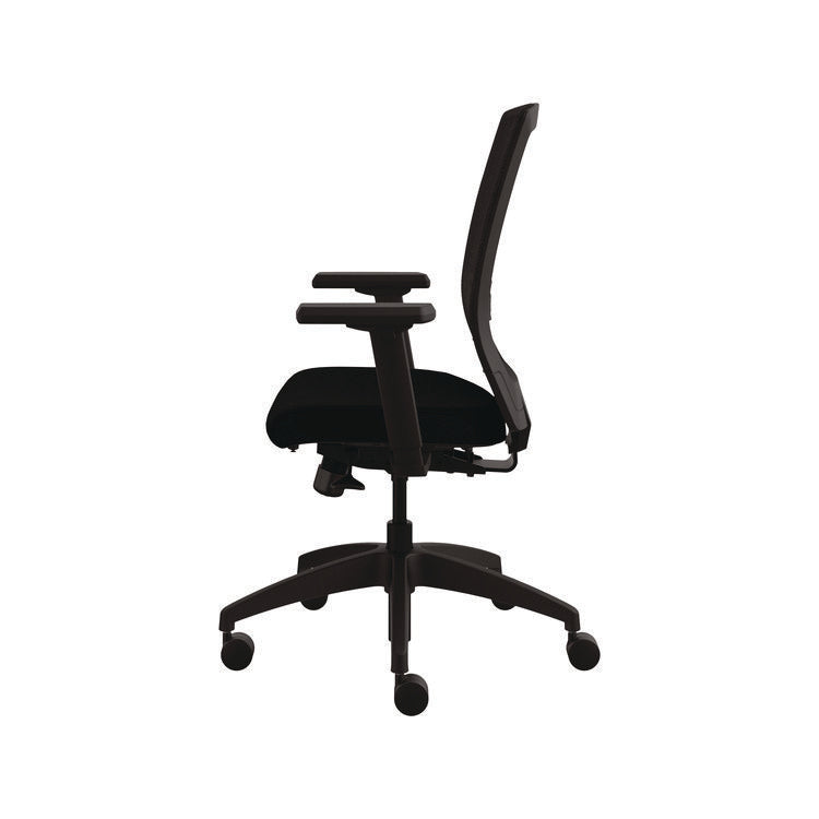 Quip Ergonomic Mesh Back Swivel Task Chair, Supports Up to 300 lb, Black Seat, Carbon Back, Black Base