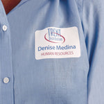 Ecofriendly Adhesive Name Badge Labels, 3.38 X 2.33, White, 80/pack