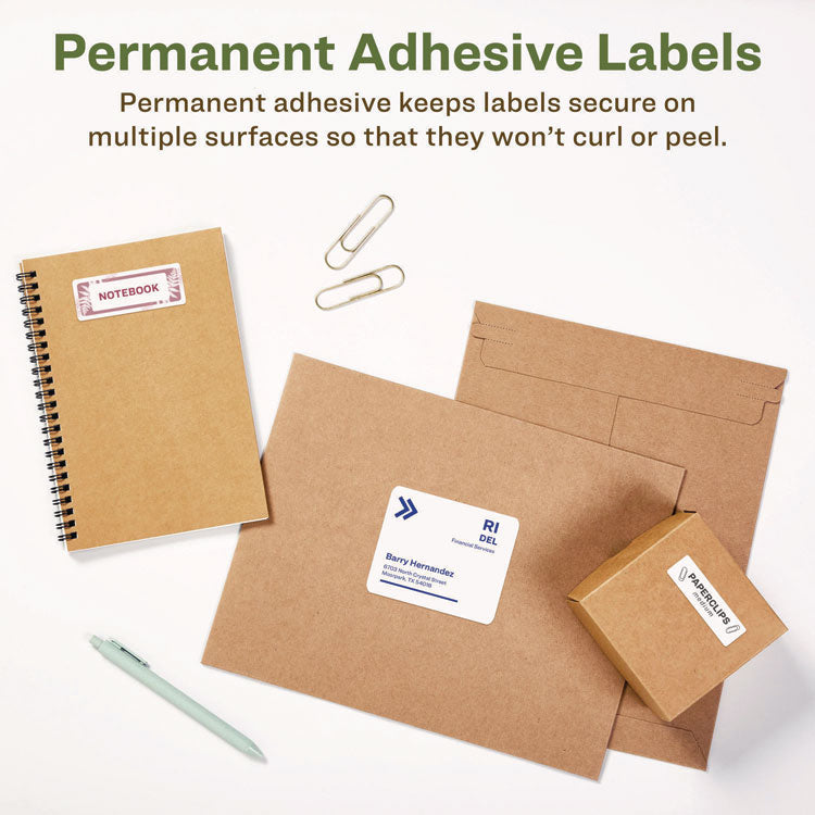 Ecofriendly Mailing Labels, Inkjet/laser Printers, 1 X 2.63, White, 30/sheet, 25 Sheets/pack