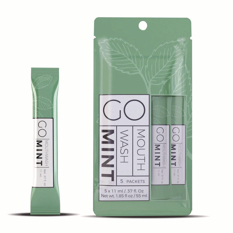 Individual Mouthwash Packets, Mint Flavor, 0.37 oz Packet, 5/Pack, 12 Packs/Box