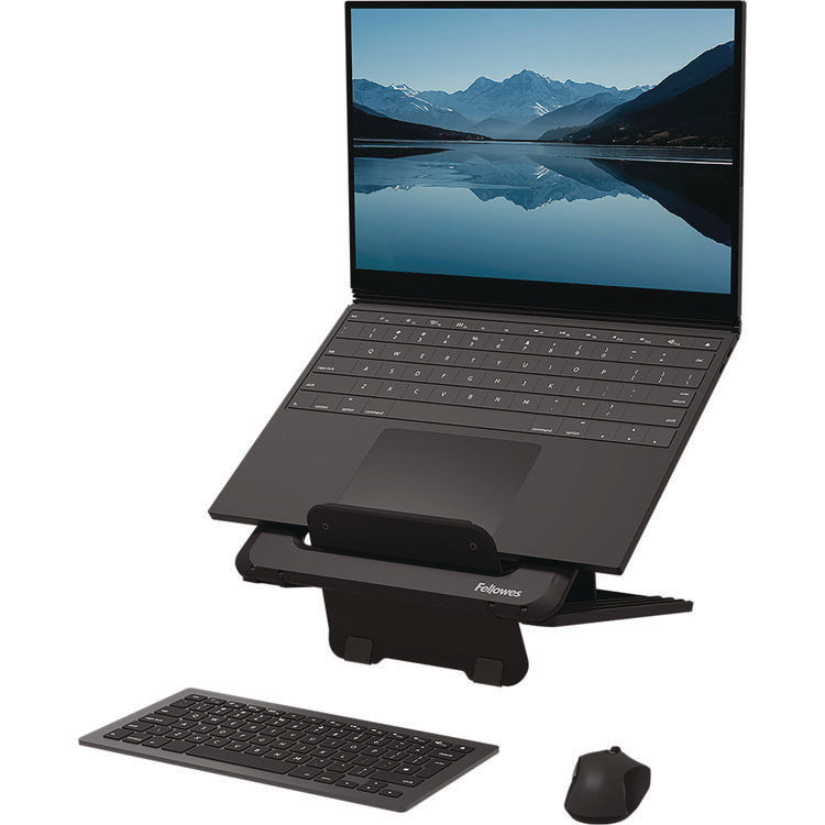 Breyta Laptop Stand, 9.25" x 10.55" x 0.55" to 8", Black, Supports Up to 8.8 lbs