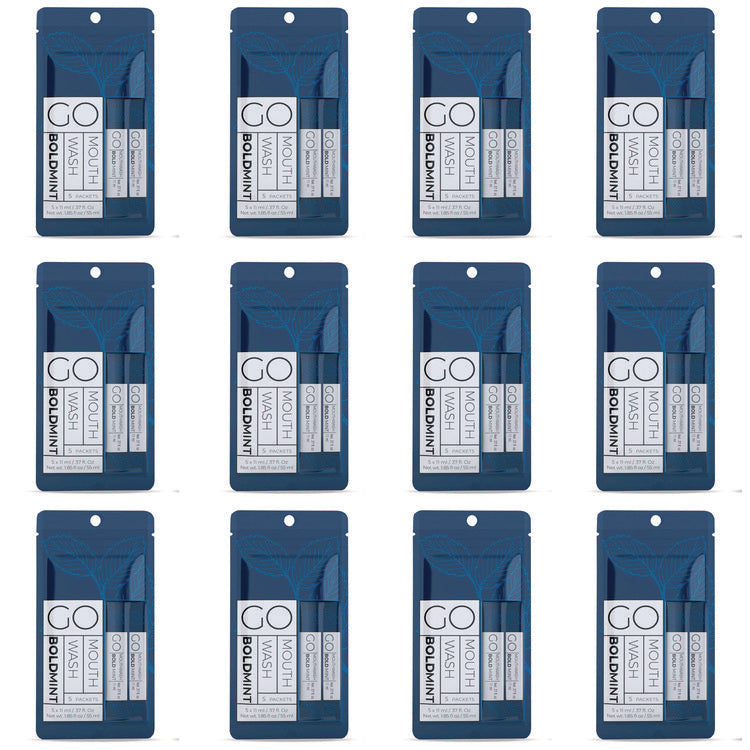 Individual Mouthwash Packets, Bold Mint Flavor, 0.37 Packet, 5/Pack, 12 Packs/Box