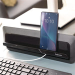 Breyta Monitor Stand, 13.94" x 11.97" x 3.25" to 6", Black, Supports 33 lbs