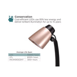 Modern LED Desk Lamp, Black/Rose Gold