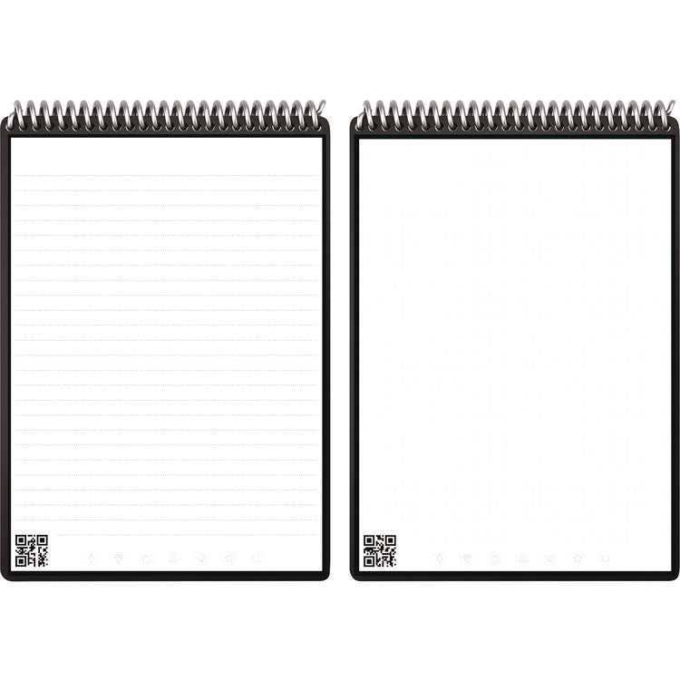 Flip Smart Notepad, Black Cover, Lined/Dot Grid Rule, 6 x 8.8, White, 18 Sheets