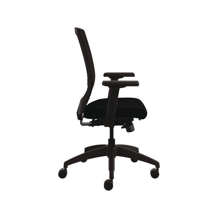 Quip Ergonomic Mesh Back Swivel Task Chair, Supports Up to 300 lb, Black Seat, Carbon Back, Black Base