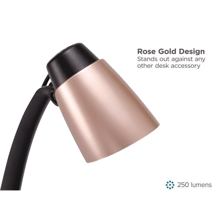 Modern LED Desk Lamp, Black/Rose Gold