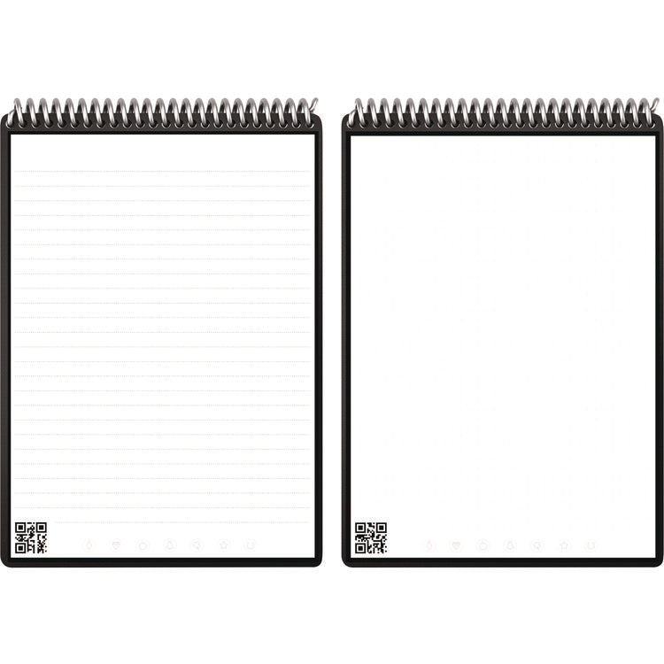 Flip Smart Notepad, Black Cover, Lined/Dot Grid Rule, 6 x 8.8, White, 18 Sheets