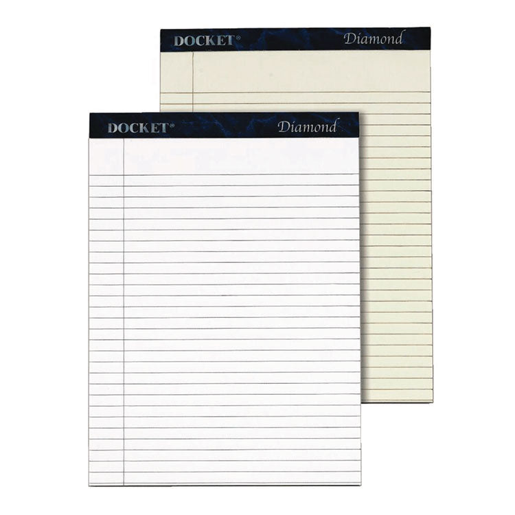 Docket Diamond Ruled Pads, Wide/legal Rule, 50 White 8.5 X 11.75 Sheets, 2/box