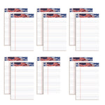 American Pride Writing Pad, Narrow Rule, Red/white/blue Headband, 50 White 5 X 8 Sheets, 12/pack