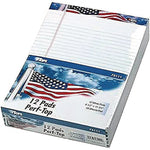 American Pride Writing Pad, Narrow Rule, Red/white/blue Headband, 50 White 5 X 8 Sheets, 12/pack