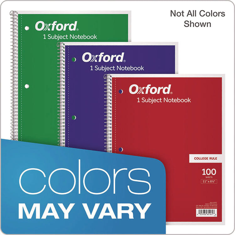 Coil-Lock Wirebound Notebook, 3-Hole Punched, Medium/College Rule, Randomly Assorted Covers, (100) 11 x 8.5 Sheets