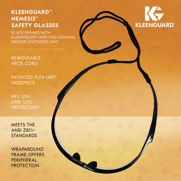 Nemesis Safety Glasses, Black Frame, Indoor/outdoor Lens