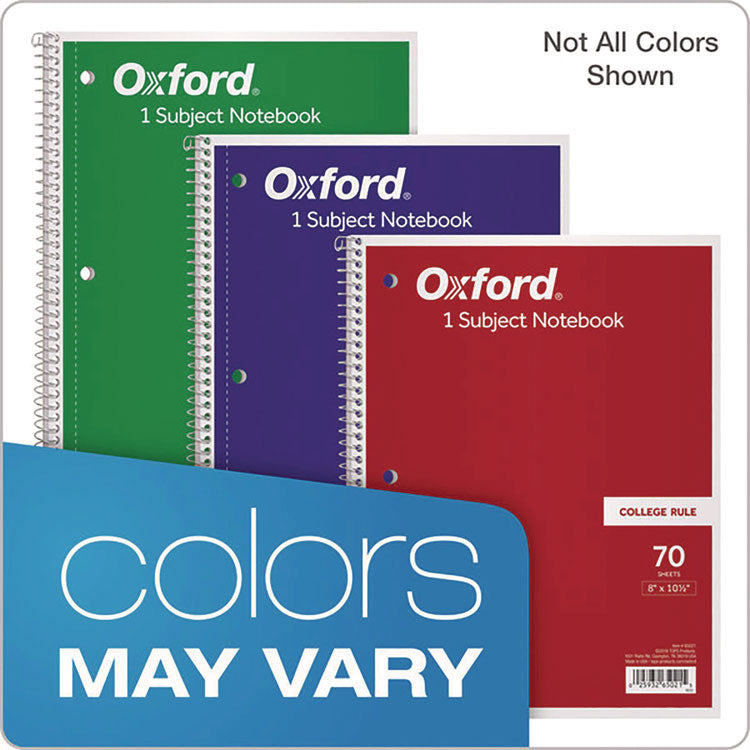 Coil-Lock Wirebound Notebook, 3-Hole Punch, Medium/College Rule, Randomly Assorted Cover Color, (70) 10.5 x 8 Sheets