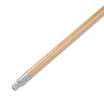 Metal Tip Threaded Hardwood Broom Handle, 0.94" dia x 60", Natural