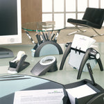 Telindex Desk Address Card File, Holds 500 2.88 X 4.13 Cards, 5.13 X 9.31 X 3.56, Plastic, Graphite/black