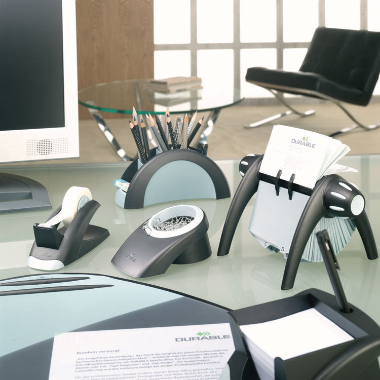 Telindex Desk Address Card File, Holds 500 2.88 X 4.13 Cards, 5.13 X 9.31 X 3.56, Plastic, Graphite/black