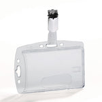 Id/security Card Holder Set, Vertical/horizontal, Clip, Clear, 25/pack